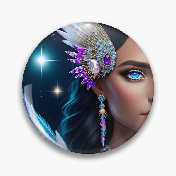 Item preview, Beautiful Fantasy Art: Crystal Moon Goddess, Gem Goddess, Celestial Goddess designed and sold by SerenityOracle.