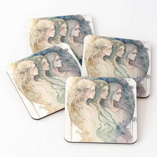 Item preview, Triple Moon Goddess, Witchy Pastel Art designed and sold by MoonBohemian.
