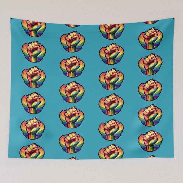 Item preview, LGBTQ pride - rainbow fist designed and sold by schizarty.