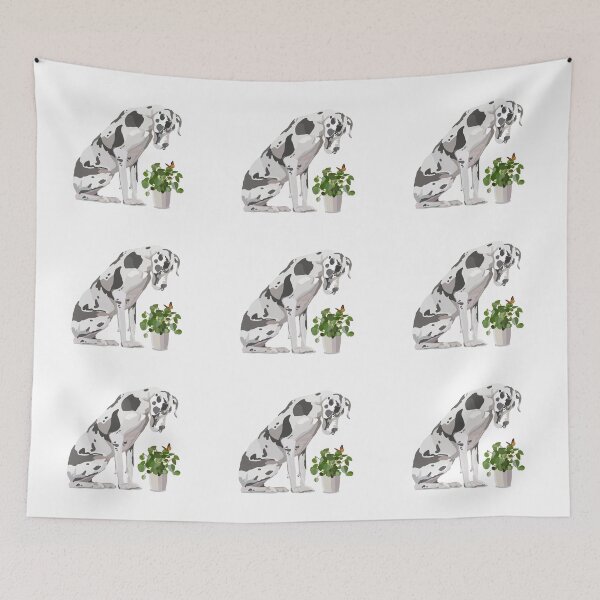 Item preview, Great Dane with house plant and butterfly designed and sold by Rosalind  Ingram.