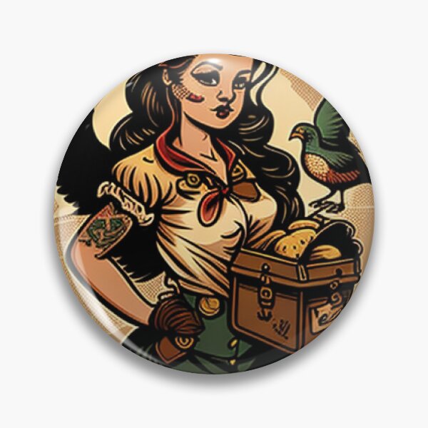 Item preview, Sailor Jerry Pirate Girl - With Parrot designed and sold by MerikDigital.