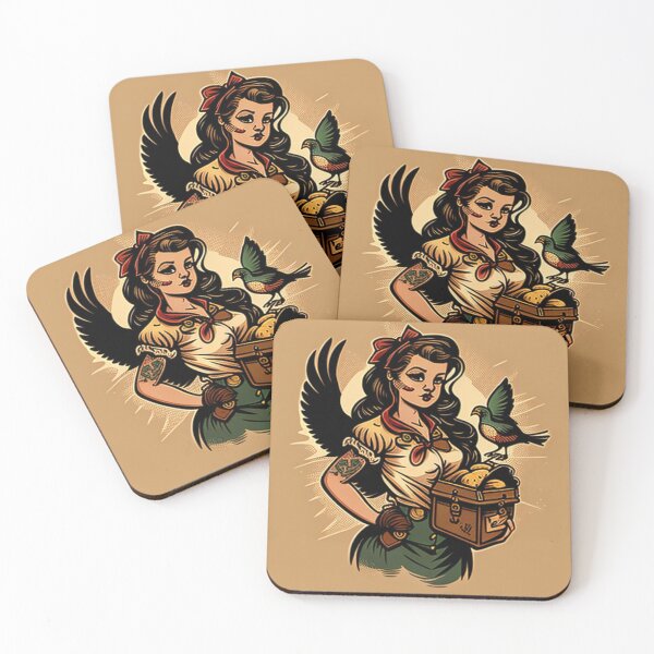 Item preview, Sailor Jerry Pirate Girl - With Parrot designed and sold by MerikDigital.