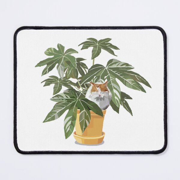 Item preview, Ginger cat and house plant designed and sold by Rosalind  Ingram.