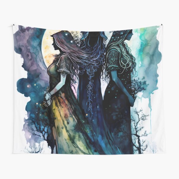 Item preview, Triple Moon Goddess, Witchy Dark Art designed and sold by MoonBohemian.