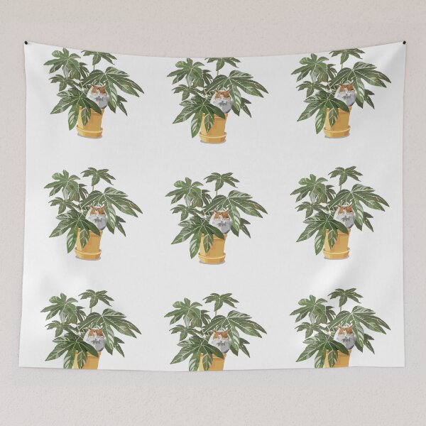 Item preview, Ginger cat and house plant designed and sold by Rosalind  Ingram.
