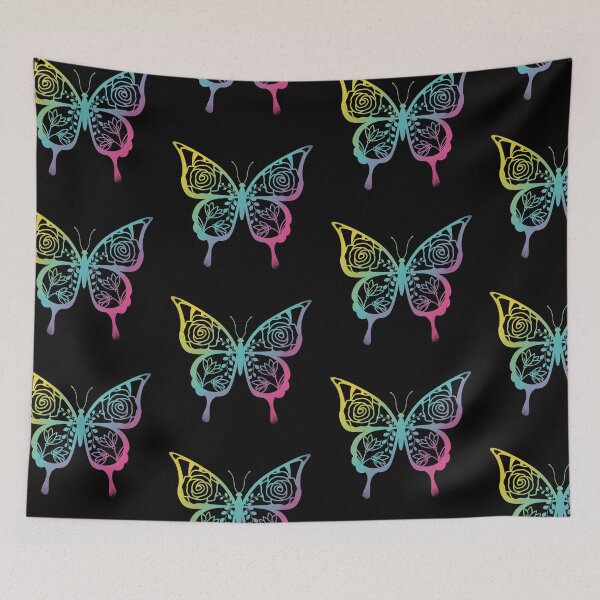 Item preview, Floral  colorful butterfly pattern and flowers  designed and sold by Souushop.