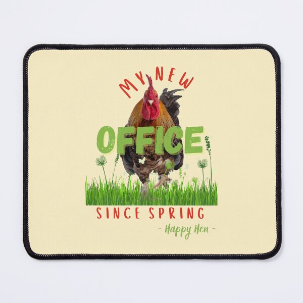 Item preview, happy hen on meadow - my office since spring designed and sold by PositiveIdeas.