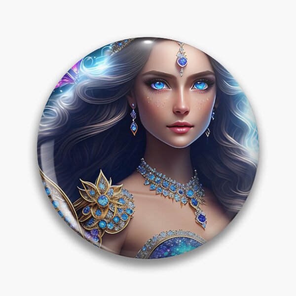 Item preview, Beautiful Fantasy Art: Crystal Moon Goddess, Gem Goddess, Celestial Goddess designed and sold by SerenityOracle.