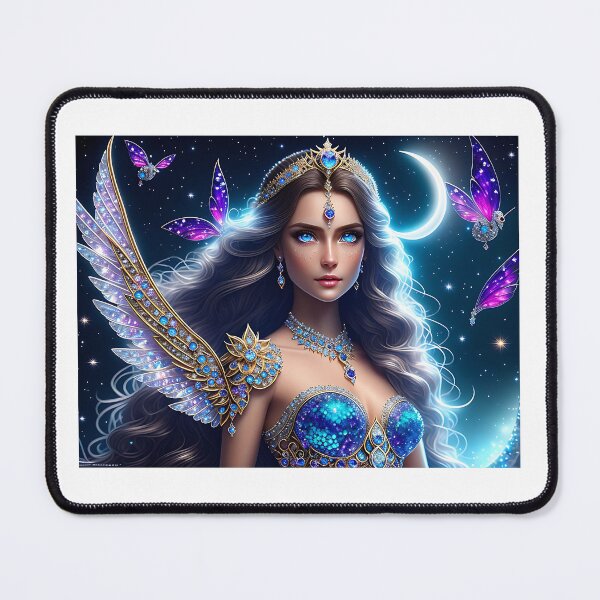 Item preview, Beautiful Fantasy Art: Crystal Moon Goddess, Gem Goddess, Celestial Goddess designed and sold by SerenityOracle.