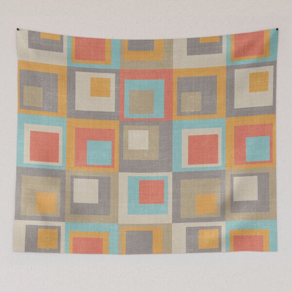 Item preview, Colored Squares Light Blue Orange Beige Grey designed and sold by FAROSSTUDIO.