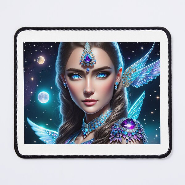 Item preview, Beautiful Fantasy Art: Crystal Moon Goddess, Gem Goddess, Celestial Goddess designed and sold by SerenityOracle.
