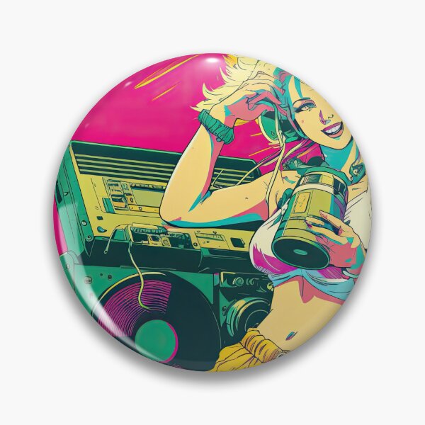 Item preview, Boom Box 1980s Beach Party Girl designed and sold by RETRO1985.