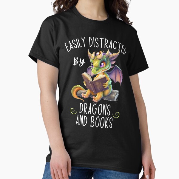 Item preview, Easily Distracted By Dragons and Books - Reading & Fantasy designed and sold by CLOUDREST.