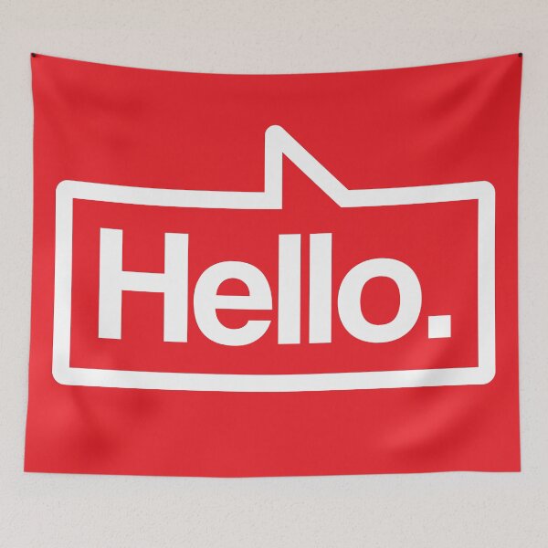 Item preview, Hello - Talking Shirt (White on Red) designed and sold by Justin Ellis.