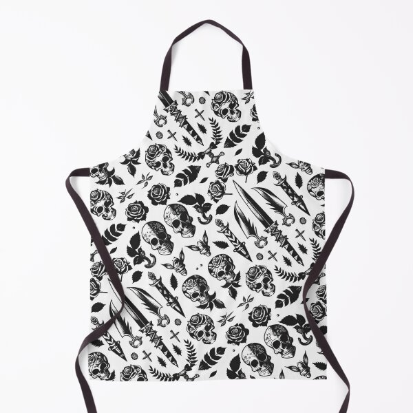 Item preview, Black and White American Traditional Tattoo Design Pattern designed and sold by MerikDigital.