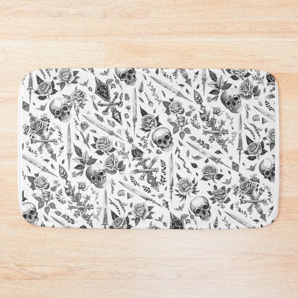 Item preview, Black and White American Traditional Tattoo Design Pattern designed and sold by MerikDigital.