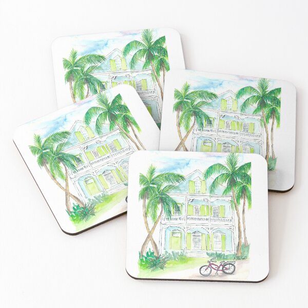 Item preview, Lime and Mint Colored Conch House in Key West Florida designed and sold by artshop77.