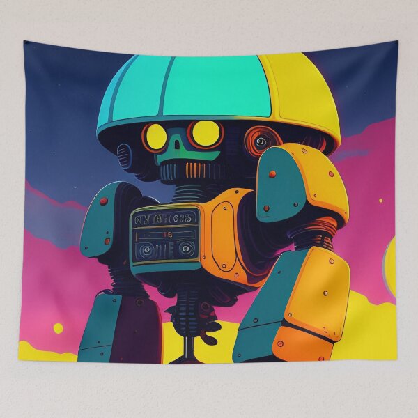 Item preview, Anime Robot Transformer Retro 60s Cyberpunk Style AI Art designed and sold by unusualillusion.