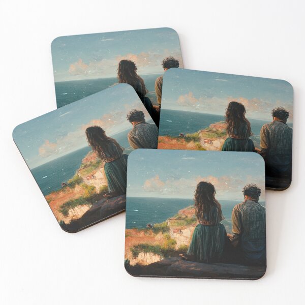 Item preview, Couple by hillside - Illustration designed and sold by jibin-thomas.