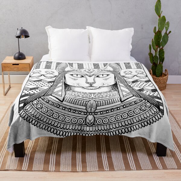 Item preview, Bastet Egyptian Cat Goddess Black and White designed and sold by RGB-Ginger.
