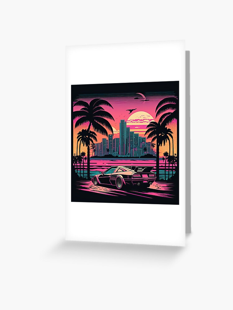 Miami Vice Retro Super Car - Vintage 1980s Nostalgia Design Greeting Card  for Sale by RETRO1985