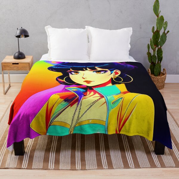 Item preview, Beautiful Japan Girl 90's Vintage Anime AI Art designed and sold by unusualillusion.