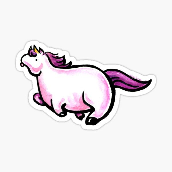 Larry the Chubby Pink Unicorn Sticker