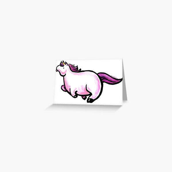 Larry the Chubby Pink Unicorn Greeting Card