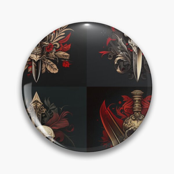 Item preview, Skull and Dagger Grid Print designed and sold by MerikDigital.