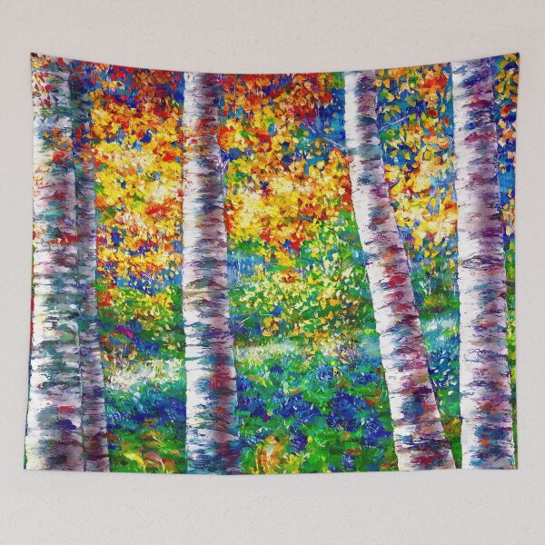 Item preview, Midsummer Dreams of Aspen Trees with Palette Knife designed and sold by Lena Owens at OLena Art..