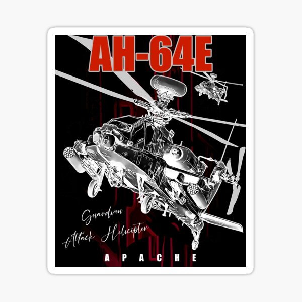 Vista previa del artículo con la obra «Helicóptero de ataque Apache Guardian AH-64E», diseñado y vendido por Aerolovers.