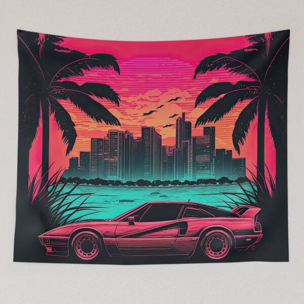 Item preview, Miami Vice Retro Super Car Design -1980s Visions designed and sold by RETRO1985.