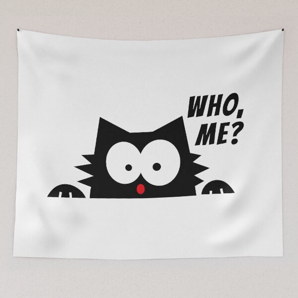 Item preview, Who, me? Black cat designed and sold by I-dsgn.
