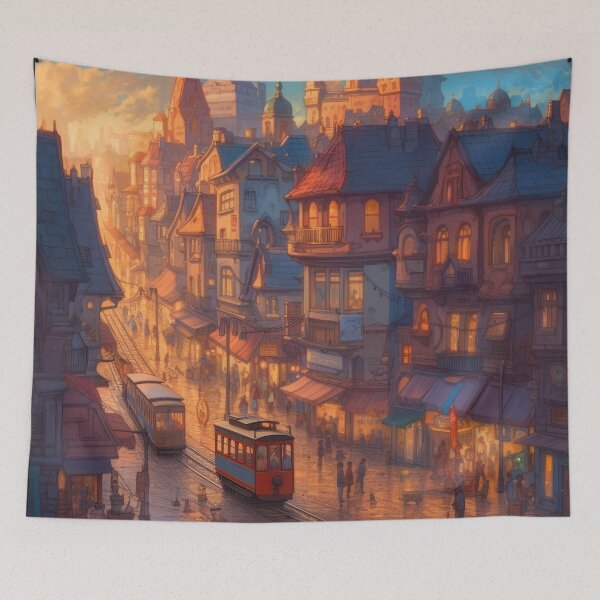 Item preview, Old Town Charm - Animated Print designed and sold by FireScreen.