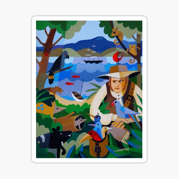CHARLES DARWIN IN HOBART 1836 Sticker