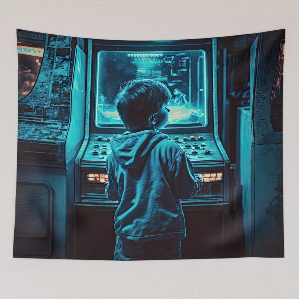 Item preview, Retro 1980s Boy in Arcade designed and sold by RETRO1985.
