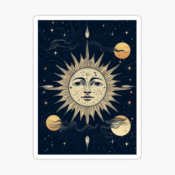 Vista previa del artículo con la obra «Vintage Sol y Luna Retro Solar», diseñado y vendido por Odd World.
