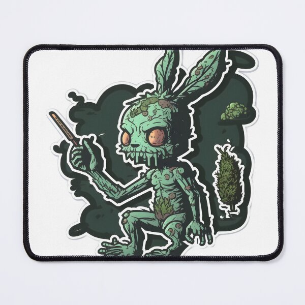 Item preview, zombie rabbit smoking joint weed designed and sold by futuresimo04.