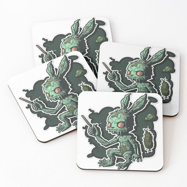 Item preview, zombie rabbit smoking joint weed designed and sold by futuresimo04.