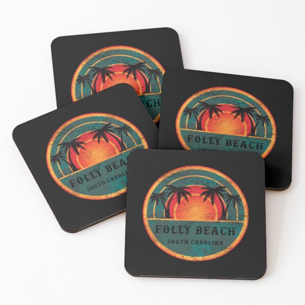 Item preview, Folly Beach South Carolina - Beach Vintage Retro Sunset  designed and sold by Whimsical  Thinker.