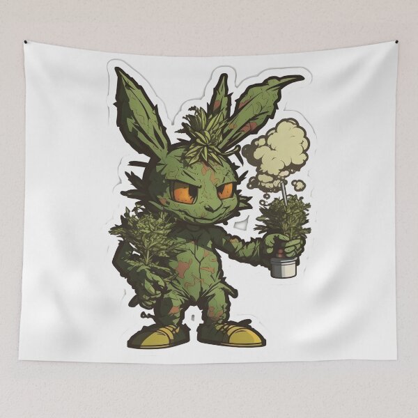 Item preview,  zombie rabbit smoking joint weed designed and sold by futuresimo04.