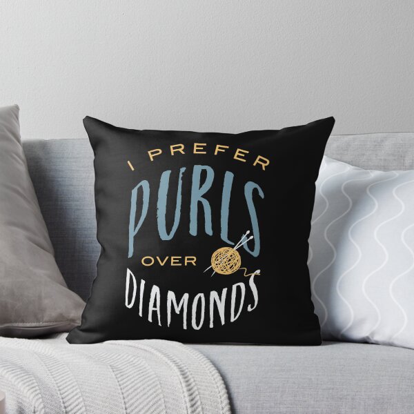 Item preview, Knitting Pun I Prefer Purls Over Diamonds designed and sold by whyitsme.