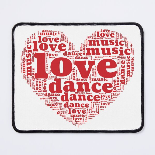 Item preview, Love dance and music heart inner text designed and sold by DanceDeck.