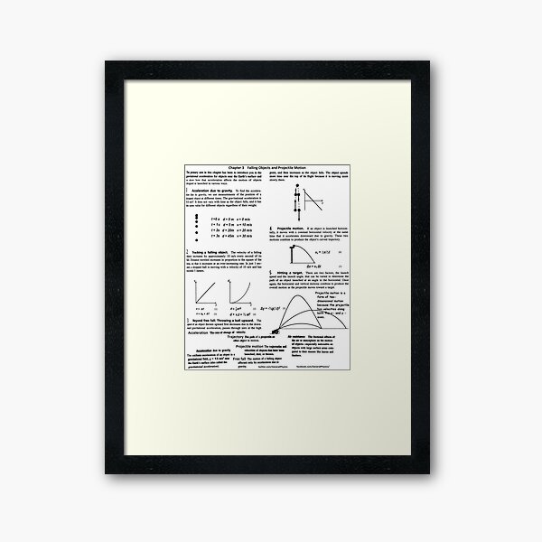 General Physics, PHY 110. Chapter 3. Falling Objects and Projectile Motion Framed Art Print