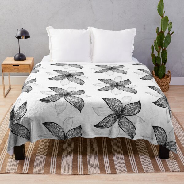 Item preview, Monochrome flower leaves designed and sold by InspiringLines.