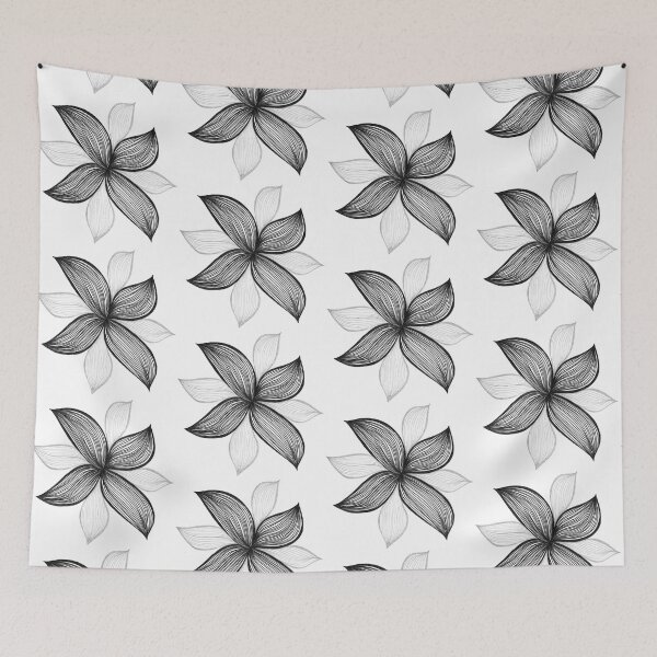Item preview, Monochrome flower leaves designed and sold by InspiringLines.