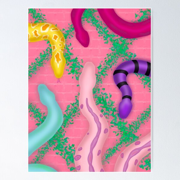 Item preview, Eclectic Pink Snake Collage designed and sold by hailmcgh.