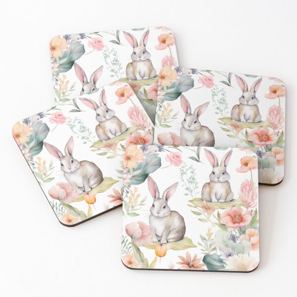 Item preview, Petal Pals: A Pastel Watercolor Bunny and Floral Pattern for Easter or Any Occasion designed and sold by EmeraldeaArt.