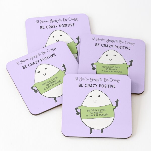 Item preview, Crazy Positivity Cute Kawaii Egg Hope Quote Cartoon  designed and sold by Renata Illustrata.