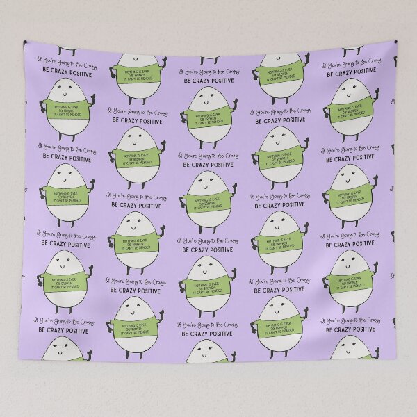Item preview, Crazy Positivity Cute Kawaii Egg Hope Quote Cartoon  designed and sold by Renata Illustrata.